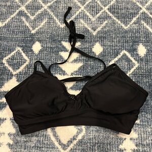 BLACK BIKINI HALTER TOP